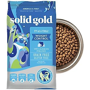 Solid Gold Weight Control Alaskan Pollock Grain-Free Gut Health Dry Cat Food, 12-lb bag
