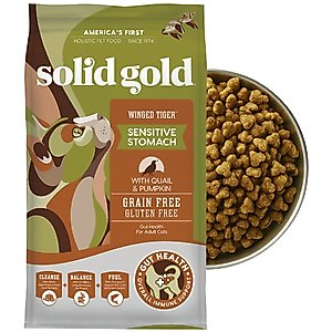 Solid Gold Sensitive Stomach Quail & Pumpkin Grain-Free Dry Cat Food, 6-lb bag