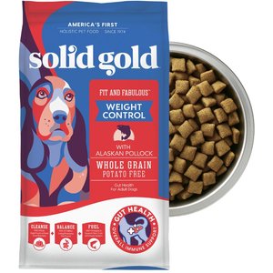 Solid Gold Weight Control Low-Fat & Low-Calorie Alaskan Pollock Whole Grain Dry Dog Food, 24-lb bag