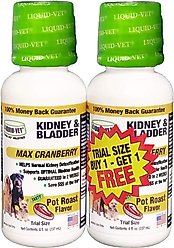 Liquid-Vet Kidney & Bladder Support Pot Roast Flavor Dog Supplement, 8-oz bottle, 2 count