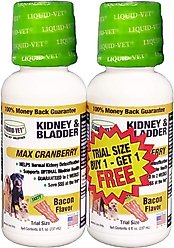 Liquid-Vet Kidney & Bladder Support Bacon Flavor Dog Supplement, 8-oz bottle, 2 count