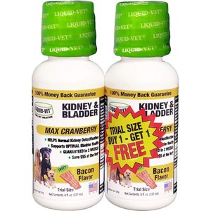 Liquid-Vet Kidney & Bladder Support Bacon Flavor Dog Supplement, 8-oz bottle, 2 count