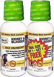 Liquid-Vet Kidney & Bladder Support Max Cranberry Unflavored Dog Supplement, 8-oz bottle, 2 count