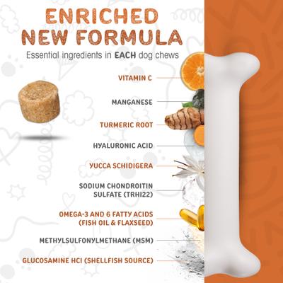 Show full view: waggedy Hip & Joint Turmeric Flavored Chew Supplement for Dogs, 120 count slide 4 of 9