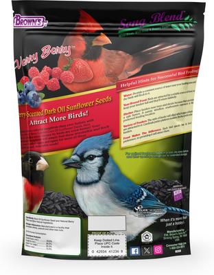 Show full view: Brown's Cherry-Scented Dark Oil Sunflower Seeds Premium Wild Bird Food, 3.5-lb bag slide 3 of 5
