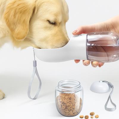 Show full view: HANAMYA 2-in-1 Portable Dog Water Bottle with Food Container, White, 19-oz slide 4 of 6