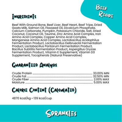 Show full view: Sprankles Beef Recipe Freeze-Dried Raw Dog Food & Topper, 4-oz bag slide 7 of 9