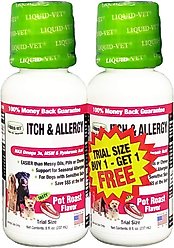Liquid-Vet Itch & Allergy Support Pot Roast Flavor Dog Supplement, 8-oz bottle, 2 count