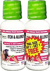 Liquid-Vet Itch & Allergy Support Bacon Flavor Dog Supplement, 8-oz bottle, 2 count