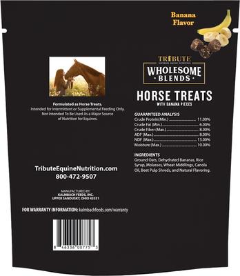 Show full view: Tribute Equine Nutrition Wholesome Blends Banana Horse Treats, 1.5-lb bag slide 2 of 3