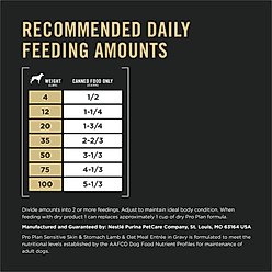 Purina Pro Plan Sensitive Skin & Stomach Lamb & Oat Meal in Gravy Wet Dog Food, 13-oz can, case of 12 slide 2 of 9