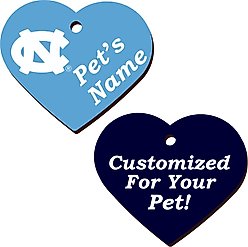 ShopInstaPets UNC Tar Heels 2 Sided Heart Personalized Dog & Cat ID Tag