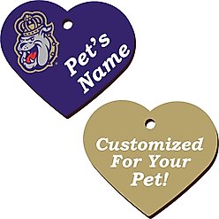 ShopInstaPets James Madison Dukes 2 Sided Heart Personalized Dog & Cat ID Tag