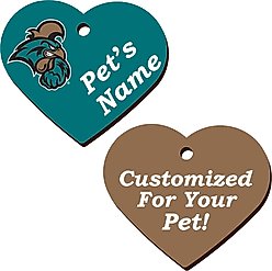 ShopInstaPets Coastal Carolina Chanticleers 2 Sided Heart Personalized Dog & Cat ID Tag