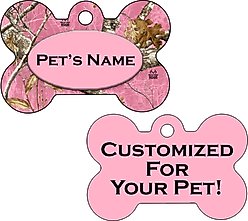 ShopInstaPets Realtree Pink 2 Sided Personalized Dog ID Tag