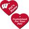 Show in main carousel: ShopInstaPets Wisconsin Badgers 2 Sided Heart Personalized Dog & Cat ID Tag slide 1 of 4