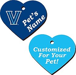 ShopInstaPets Villanova Wildcats 2 Sided Heart Personalized Dog & Cat ID Tag