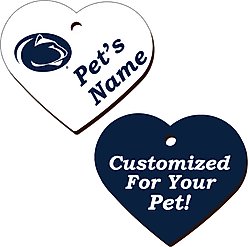 ShopInstaPets Penn State Nittany Lions 2 Sided Heart Personalized Dog & Cat ID Tag