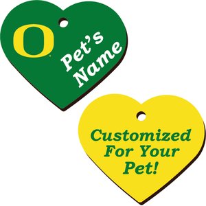 ShopInstaPets Oregon Ducks 2 Sided Heart Personalized Dog & Cat ID Tag