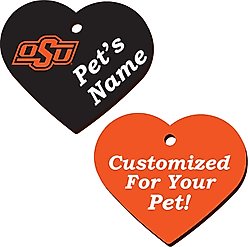 ShopInstaPets Oklahoma State Cowboys 2 Sided Heart Personalized Dog & Cat ID Tag