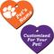 Show in main carousel: ShopInstaPets Clemson Tigers 2 Sided Heart Personalized Dog & Cat ID Tag slide 1 of 4