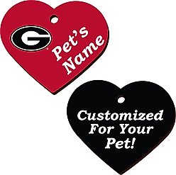ShopInstaPets Georgia Bulldogs 2 Sided Heart Personalized Dog & Cat ID Tag