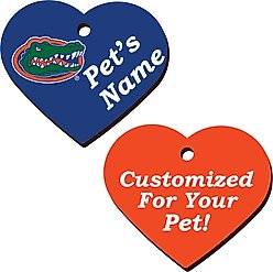 ShopInstaPets Florida Gators 2 Sided Heart Personalized Dog & Cat ID Tag