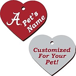 ShopInstaPets Alabama Crimson Tide 2 Sided Heart Personalized Dog & Cat ID Tag