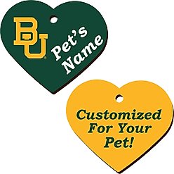 ShopInstaPets Baylor Bears 2 Sided Heart Personalized Dog & Cat ID Tag