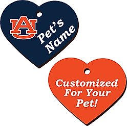 ShopInstaPets Auburn Tigers 2 Sided Heart Personalized Dog & Cat ID Tag