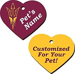 ShopInstaPets Arizona State Sun Devils 2 Sided Heart Personalized Dog & Cat ID Tag