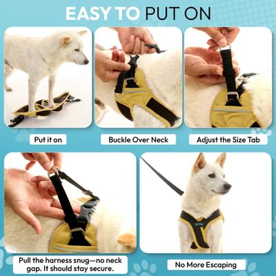 Show full view: Gooby Escape Free Easy Fit X Dog Harness, Miami Yellow, Medium: 16 to 19.75-in chest slide 6 of 7