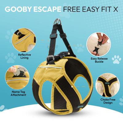 Show full view: Gooby Escape Free Easy Fit X Dog Harness, Miami Yellow, Medium: 16 to 19.75-in chest slide 2 of 7