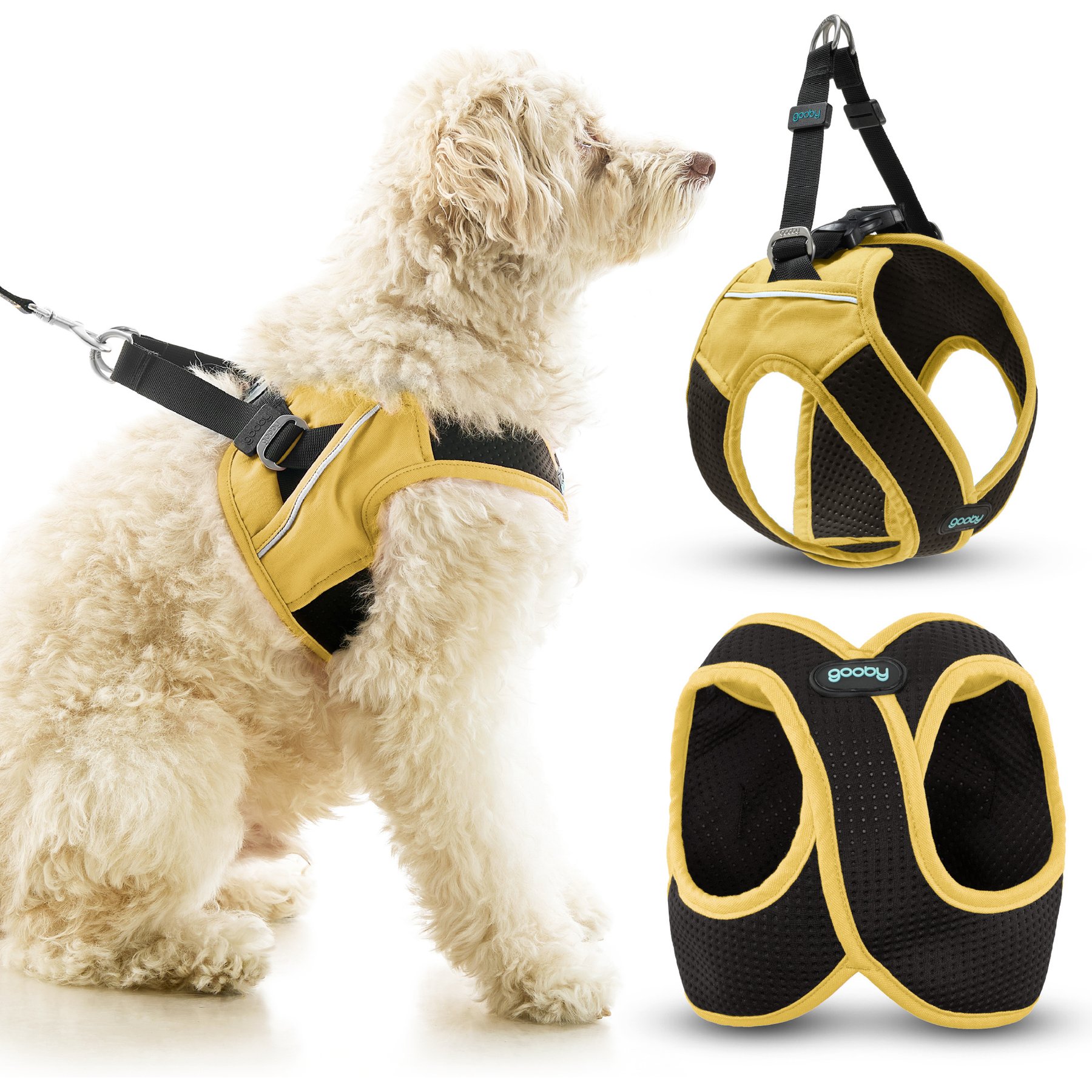Gooby Escape Free Easy Fit X Dog Harness, Miami Yellow, Large: 19 to 23.5-in chest