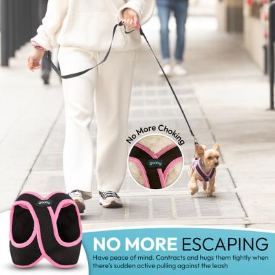Show full view: Gooby Escape Free Easy Fit X Dog Harness, Flamingo Pink, Medium: 16 to 19.75-in chest slide 5 of 7