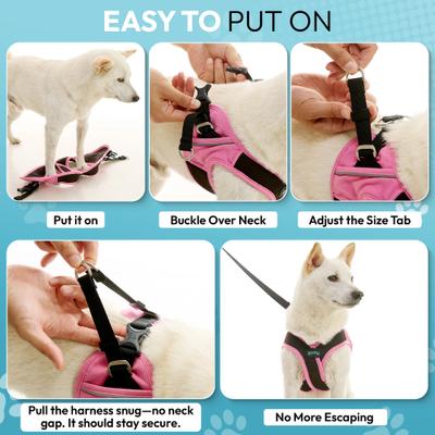 Show full view: Gooby Escape Free Easy Fit X Dog Harness, Flamingo Pink, Medium: 16 to 19.75-in chest slide 6 of 7