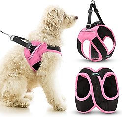 Gooby Escape Free Easy Fit X Dog Harness, Flamingo Pink, Medium: 16 to 19.75-in chest