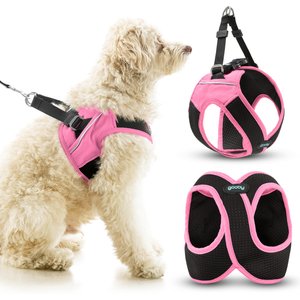 Gooby Escape Free Easy Fit X Dog Harness, Flamingo Pink, Medium: 16 to 19.75-in chest