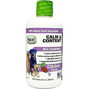 Liquid-Vet Calm & Content Support Chicken Flavor Calming Supplement for Dogs, 32-fl oz bottle