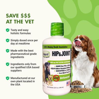 Show full view: Liquid-Vet Hip & Joint Support Unflavored Dog Supplement, 32-fl oz bottle slide 6 of 10