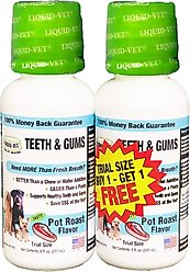 Liquid-Vet Teeth & Gums Support Pot Roast Flavor Dog Supplement, 8-oz bottle, 2 count