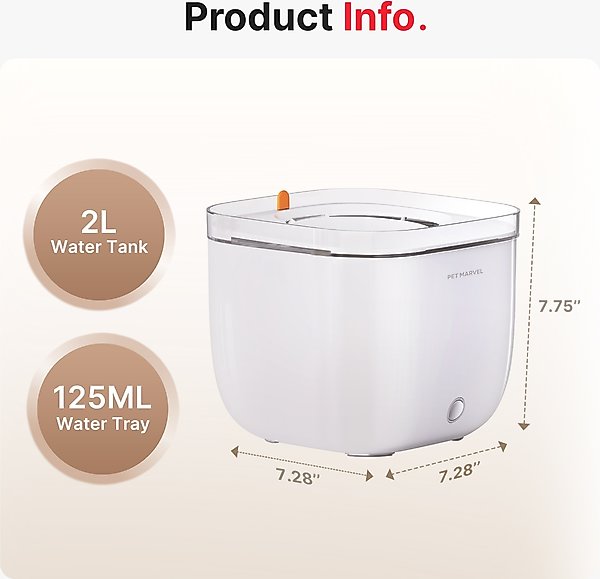 Show full view: Pet Marvel Light Automatic Plastic Dog & Cat Water Fountain, 2-l slide 5 of 5