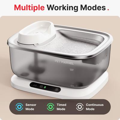 Show full view: Pet Marvel F2 V2 Rechargeable Cordless Stainless Steel Dog & Cat Water Fountain, 236-oz slide 2 of 8