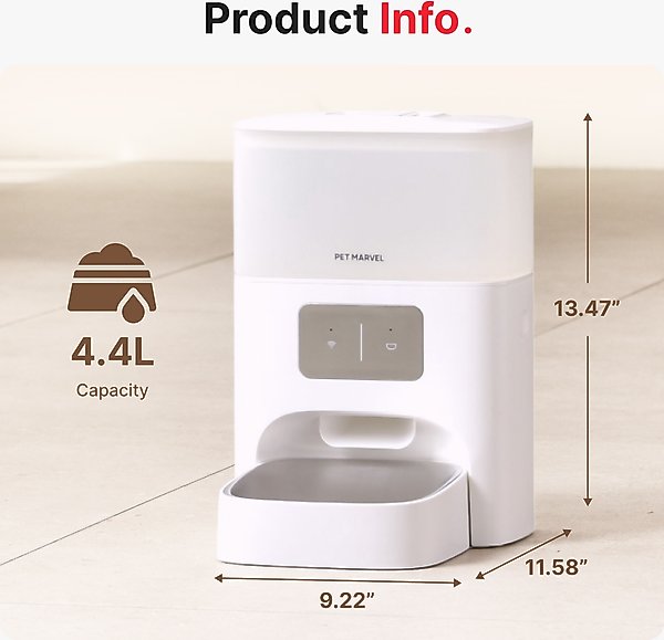 Show full view: Pet Marvel M3 Wifi Automatic Dog & Cat Feeder, 4.4-l slide 7 of 8