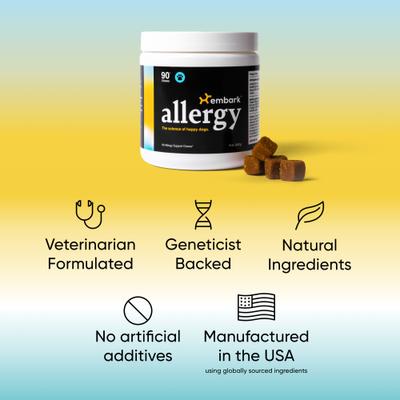 Show full view: Embark Allergy Bacon Flavored Soft Chew Skin & Coat Supplement for Dogs, 90 count slide 5 of 8