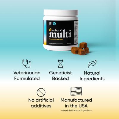 Show full view: Embark Multi All-in-1 Bacon Flavored Soft Chew Supplement for Dogs, 90 count slide 5 of 8