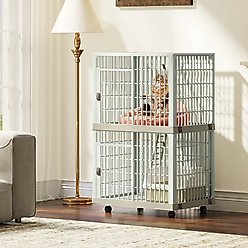 Yitahome 3-Door 2-Tier Dog & Cat Crate, Beige