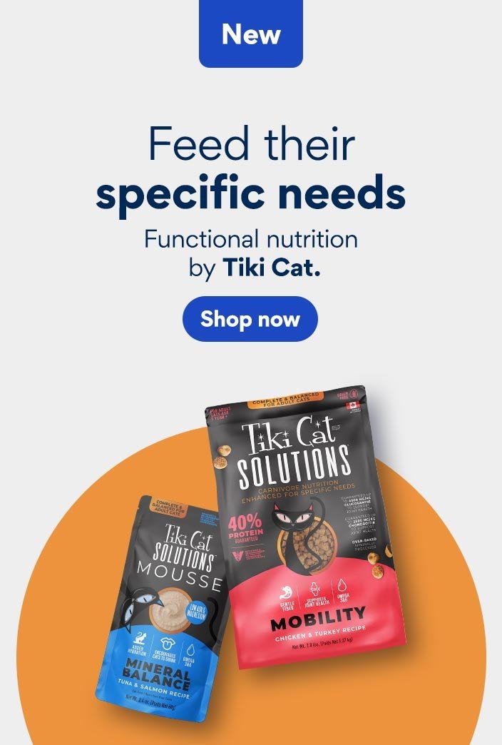 Feed their specific needs. Functional nutrition by Tiki Cat