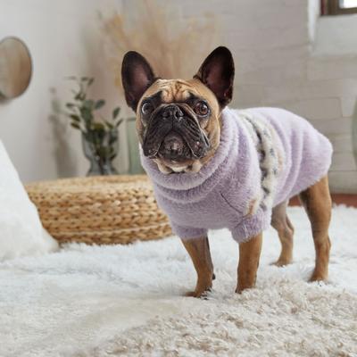 Show full view: GF Pet Fuzzy Dog Sweater, Lavender, Large slide 4 of 10