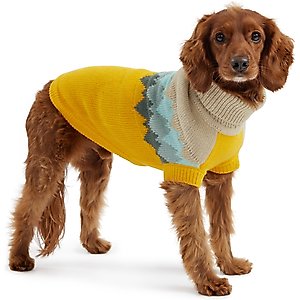 GF Pet Fireside Dog Sweater, Yellow, Small